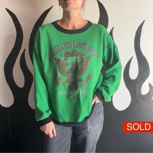 ❌SOLD❌Harley-Davidson Green and Black sweater